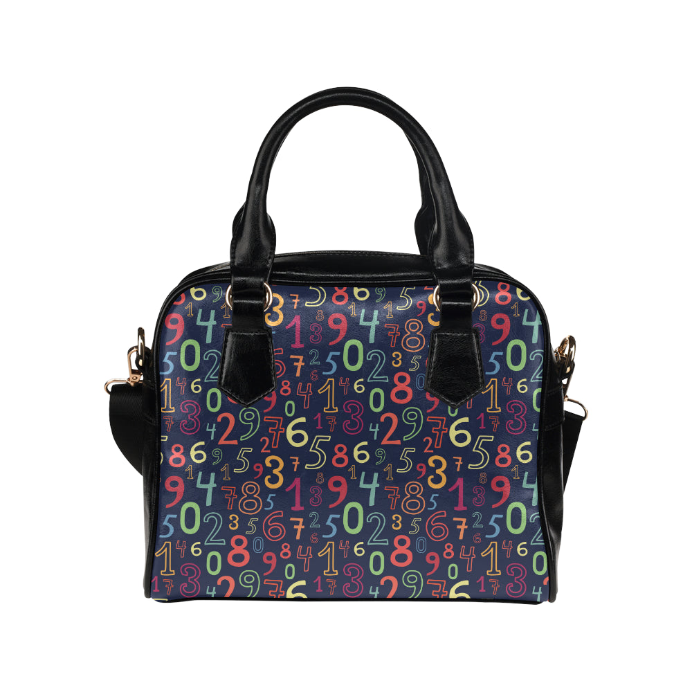 Number Pattern Print Design A01 Shoulder Handbag