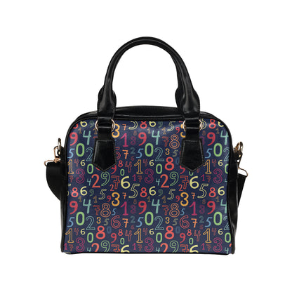 Number Pattern Print Design A01 Shoulder Handbag