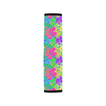 Neon Tropical Pattern Print Design A03 Car Seat Belt Cover
