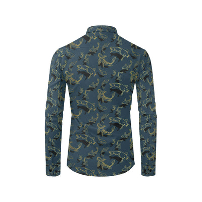 Koi Carp Gold Design Themed Print Men's Long Sleeve Shirt