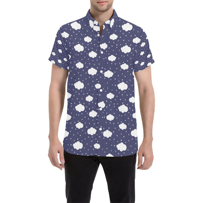 Cloud  Pattern Print Design 03 Men's Short Sleeve Button Up Shirt