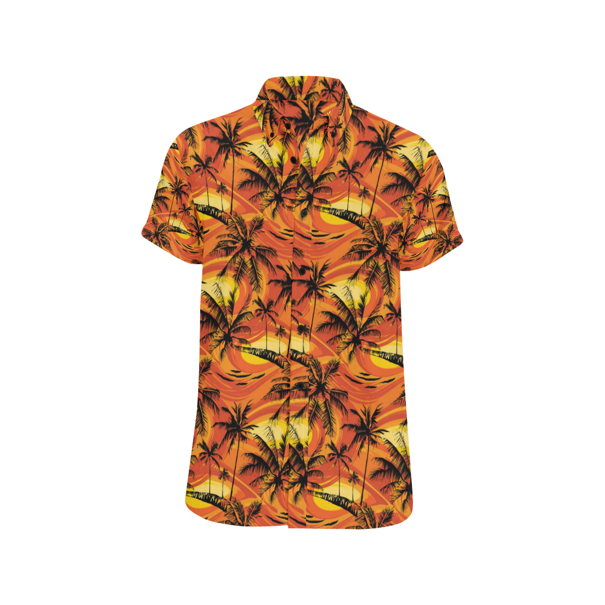 Palm Tree Pattern Print Design A02 Men's Short Sleeve Button Up Shirt