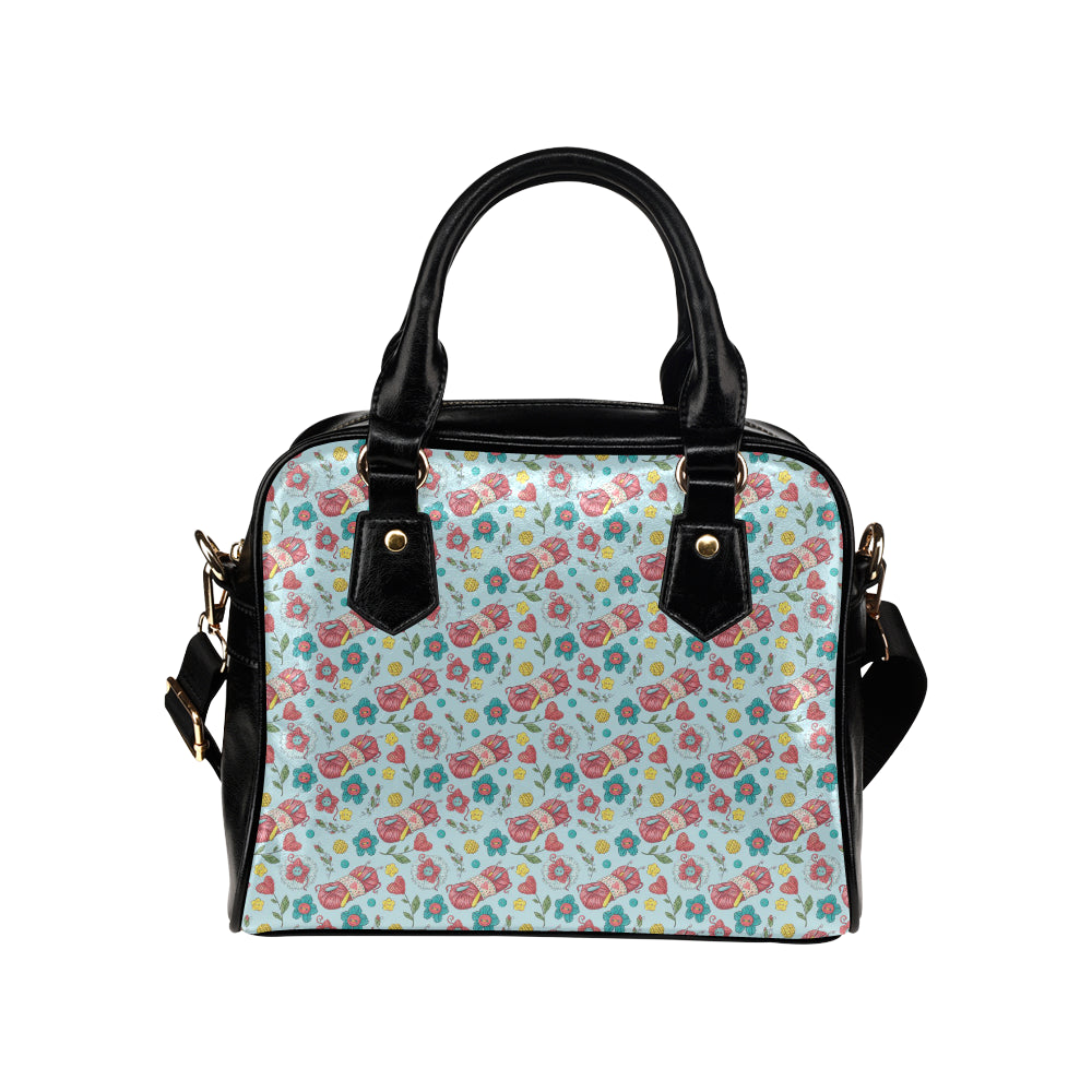 Crochet Pattern Print Design 01 Shoulder Handbag