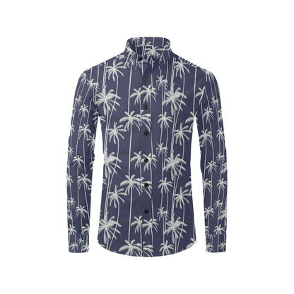 Palm Tree Pattern Print Design PT06 Men's Long Sleeve Shirt