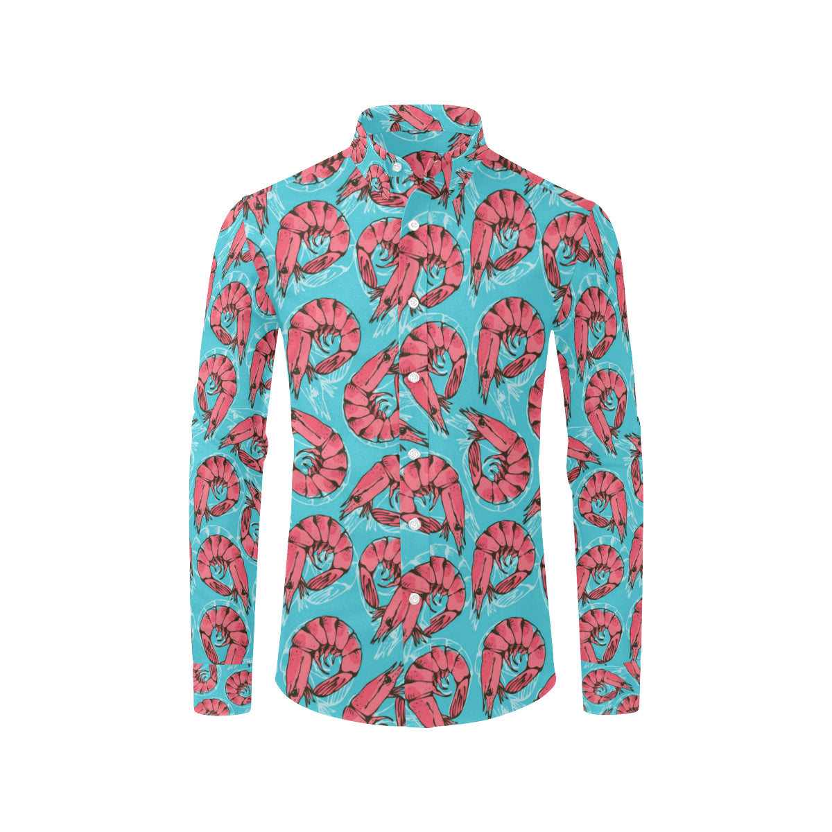 Prawn Pattern Print Design 01 Men's Long Sleeve Shirt
