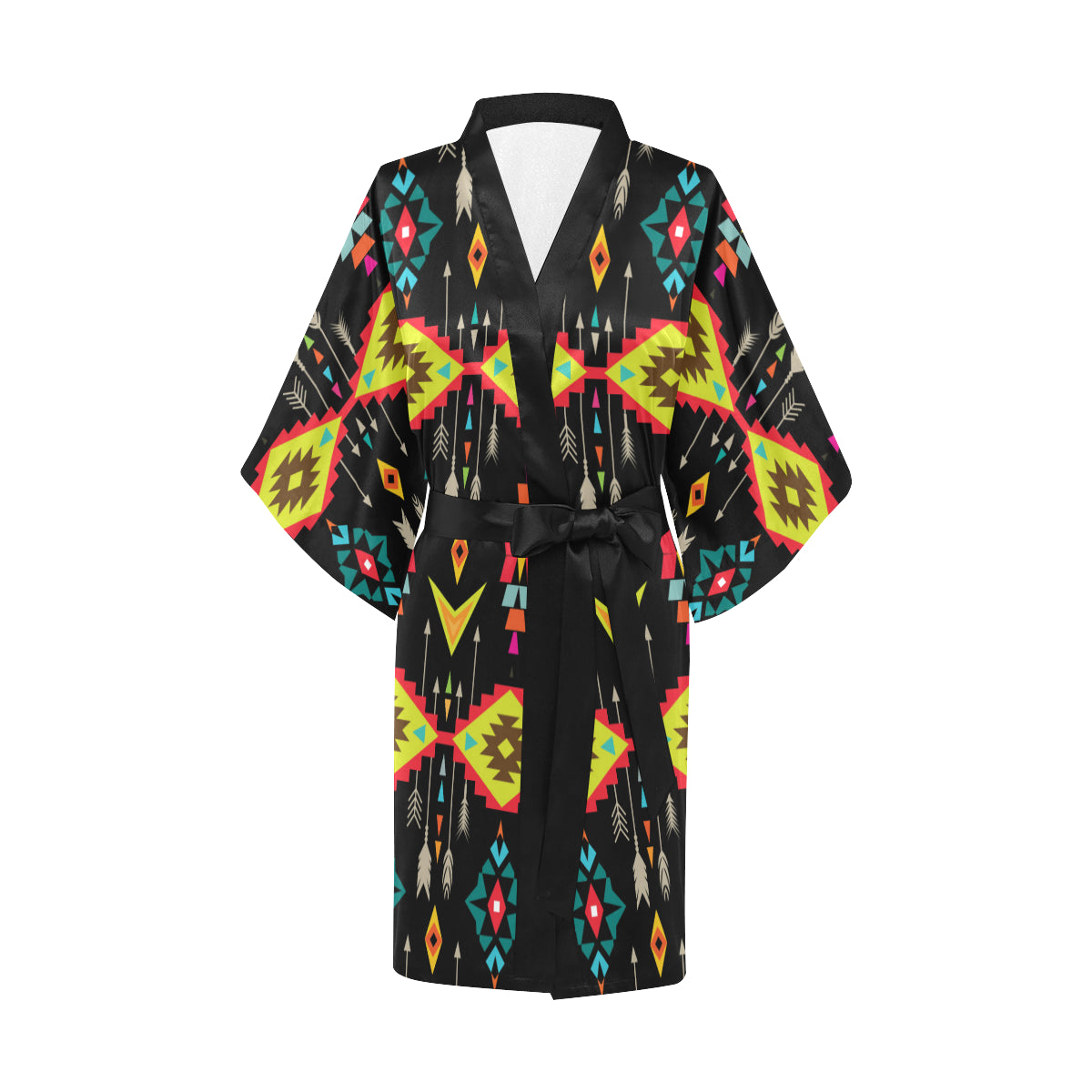 Native Pattern Print Design A05 Women's Short Kimono