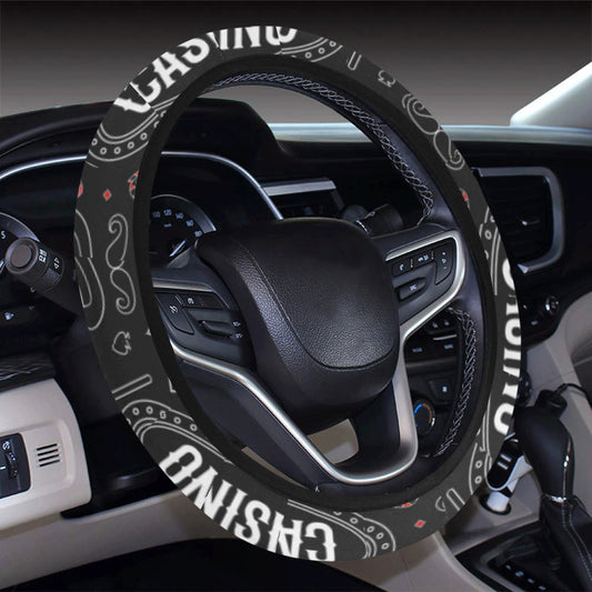 Casino Pattern Print Design 04 Steering Wheel Cover with Elastic Edge