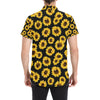 Sunflower Pattern Print Design SF05 Men's Short Sleeve Button Up Shirt