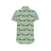 Dachshund Pattern Print Design 02 Men's Short Sleeve Button Up Shirt