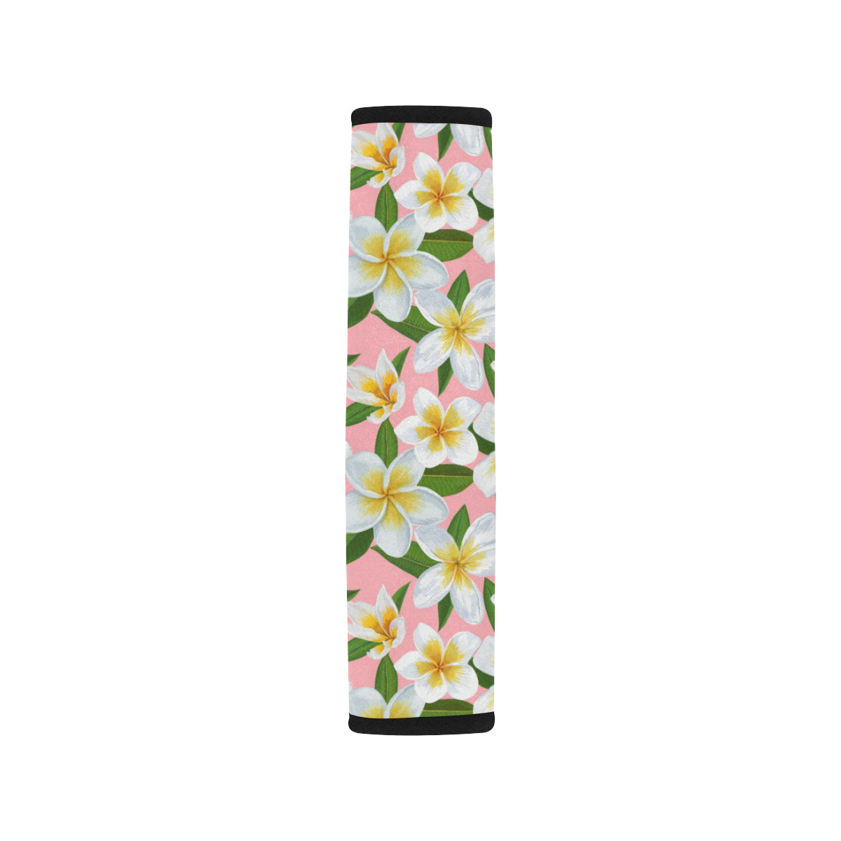 White Plumeria Pattern Print Design PM011 Car Seat Belt Cover