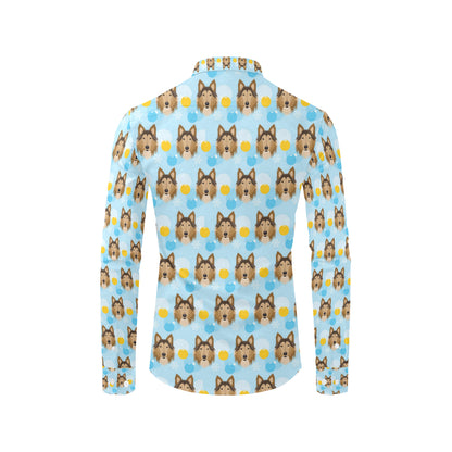 Collies Pattern Print Design 02 Men's Long Sleeve Shirt