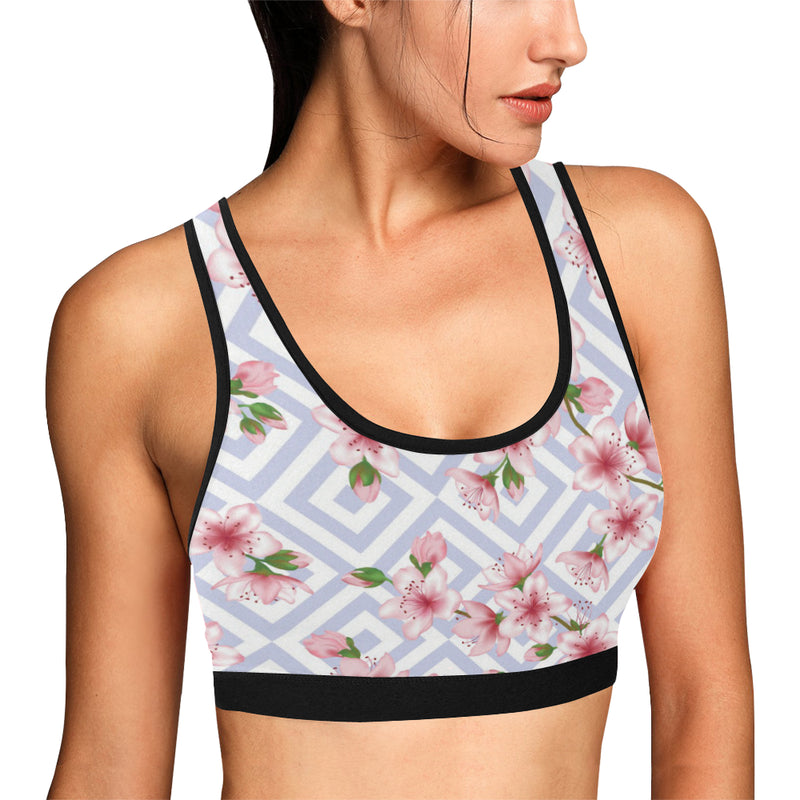 Cherry Blossom Pattern Print Design CB07 Sports Bra