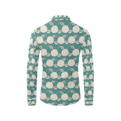 Hydrangea Pattern Print Design HD03 Men's Long Sleeve Shirt
