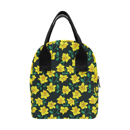 Daffodils Pattern Print Design DF03 Insulated Lunch Bag