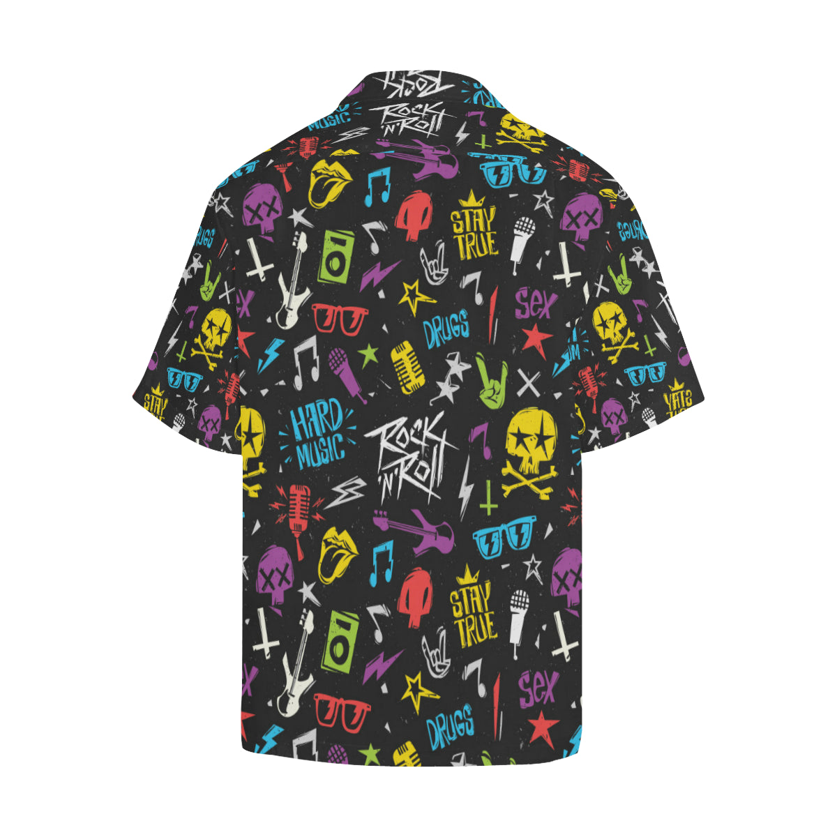 Rock and Roll Pattern Print Design A02 Men's Hawaiian Shirt