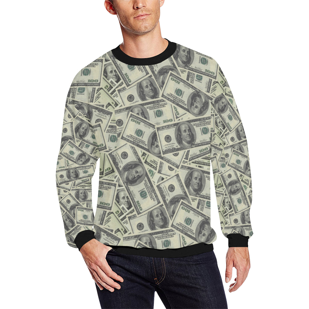 Dollar Pattern Print Design DO02 Men Long Sleeve Sweatshirt