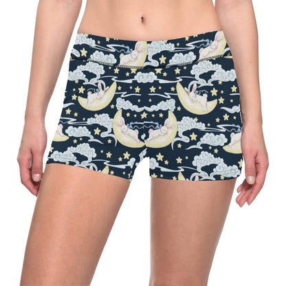 Rabbit Sleeping Pattern Print Design RB08 Yoga Shorts