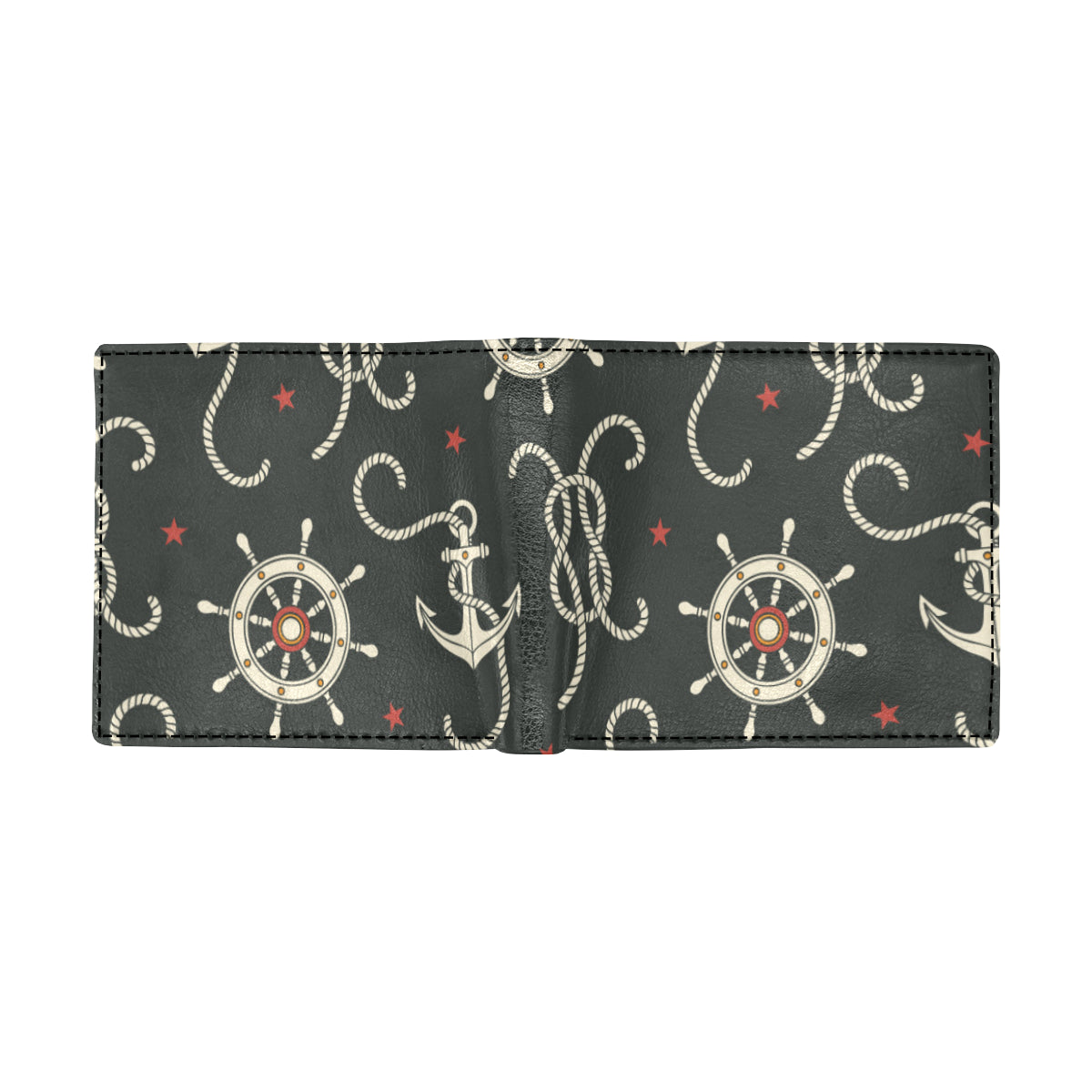 Nautical Anchor Pattern Men's ID Card Wallet