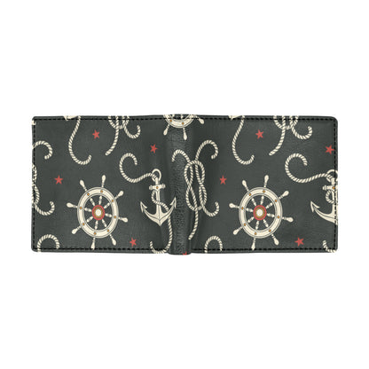 Nautical Anchor Pattern Men's ID Card Wallet