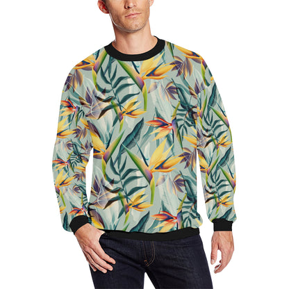 Tropical Flower Pattern Print Design TF022 Men Long Sleeve Sweatshirt