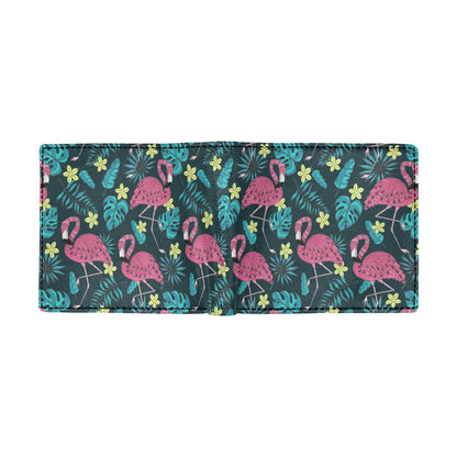Flamingo Print Pattern Men's ID Card Wallet