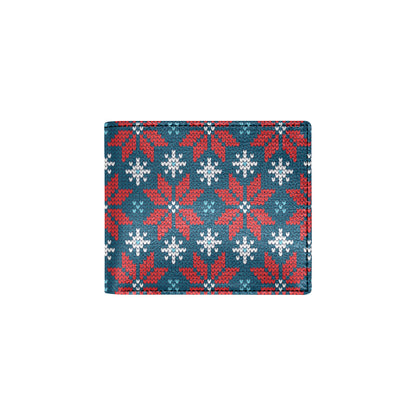 Poinsettia Pattern Print Design A02 Men's ID Card Wallet