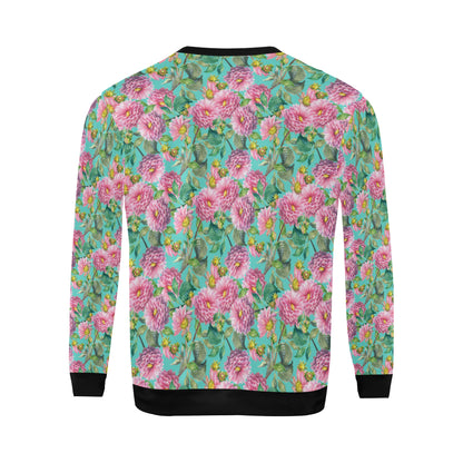 Dahlia Pattern Print Design DH07 Men Long Sleeve Sweatshirt