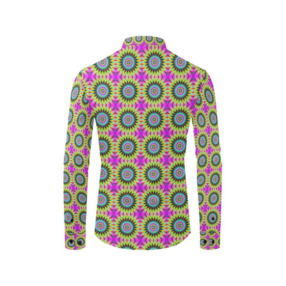 Optical illusion Flower Rainbow Style Men's Long Sleeve Shirt
