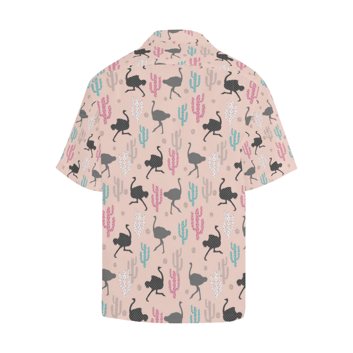 Ostrich Pattern Print Design 03 Men's Hawaiian Shirt