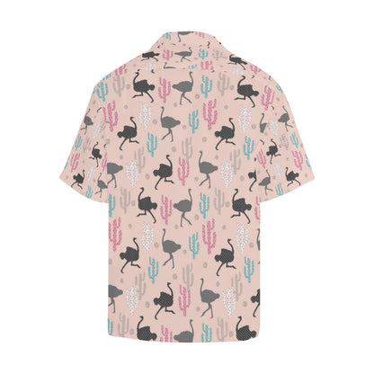 Ostrich Pattern Print Design 03 Men's Hawaiian Shirt