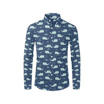 Narwhal Design Print Men's Long Sleeve Shirt