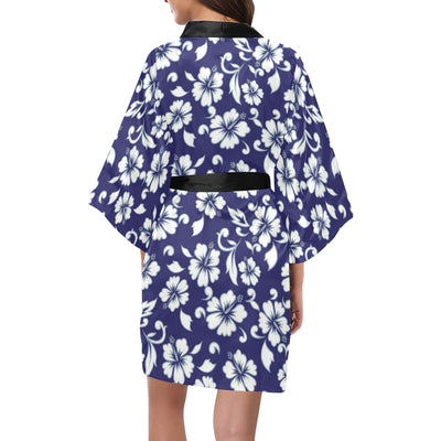 Hibiscus Pattern Print Design HB010 Women Kimono Robe