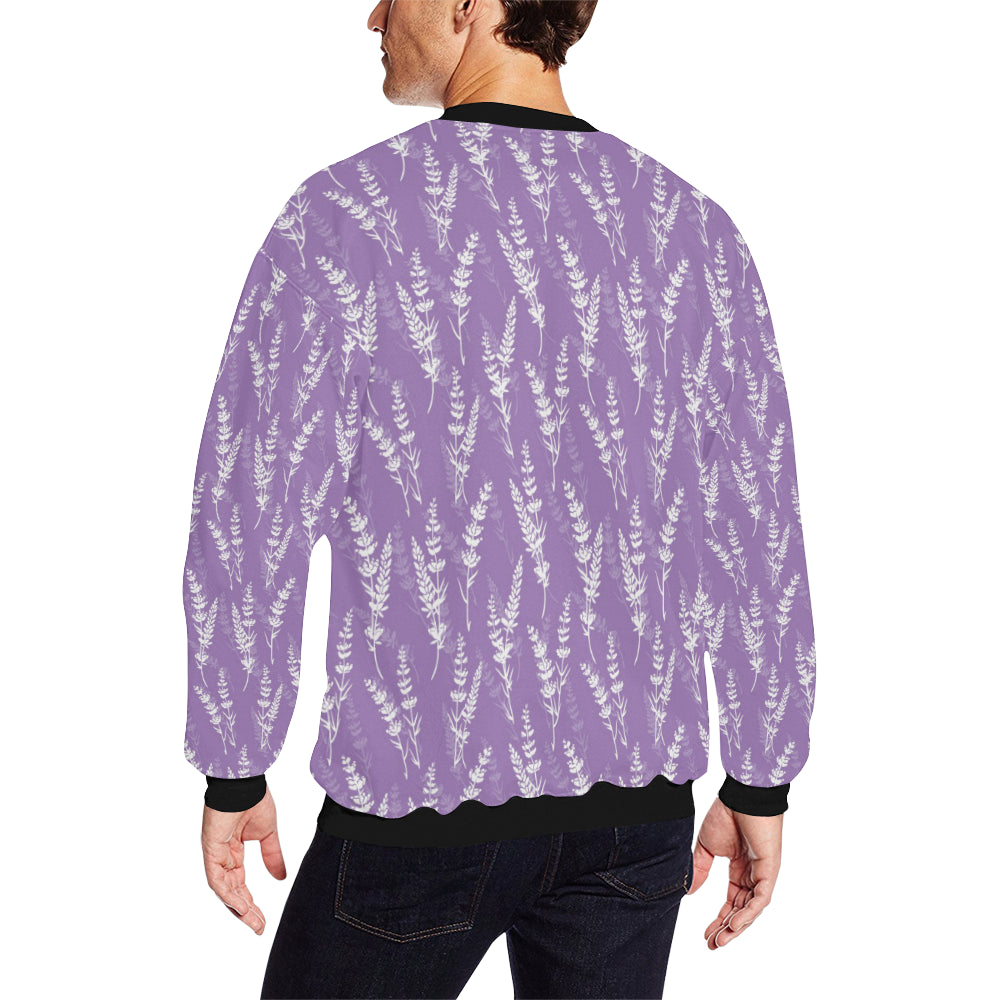 Lavender Pattern Print Design LV08 Men Long Sleeve Sweatshirt