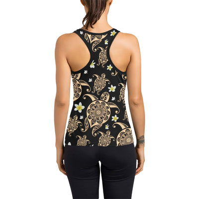 Turtle Polynesian Tribal Hawaiian Women's Racerback Tank Top