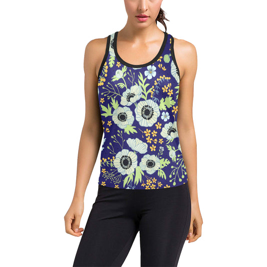 Anemone Pattern Print Design AM06 Women's Racerback Tank Top