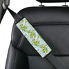 Elegant Olive Floral Print Car Seat Belt Cover