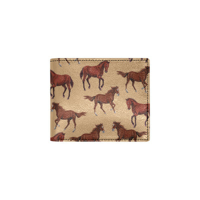 Brown Horse Print Pattern Men's ID Card Wallet