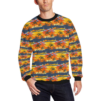 Palm Tree Pattern Print Design PT010 Men Long Sleeve Sweatshirt