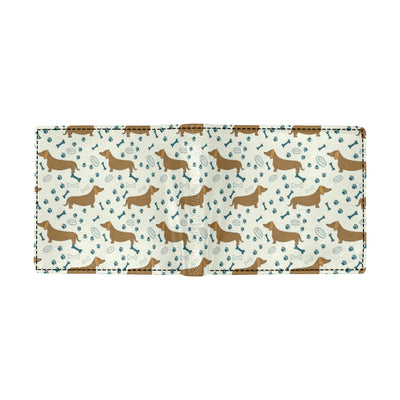 Dachshund Pattern Print Design 01 Men's ID Card Wallet