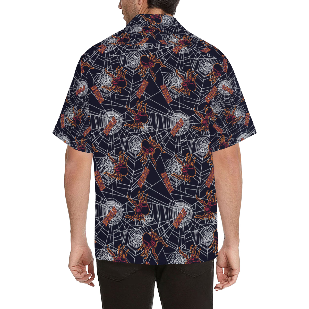 Tarantula Spiderwebs Pattern Print Design 01 Men's Hawaiian Shirt