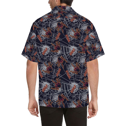 Tarantula Spiderwebs Pattern Print Design 01 Men's Hawaiian Shirt