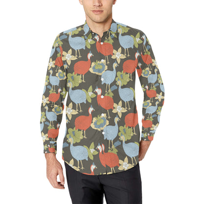 Guinea Fowl Pattern Print Design 02 Men's Long Sleeve Shirt