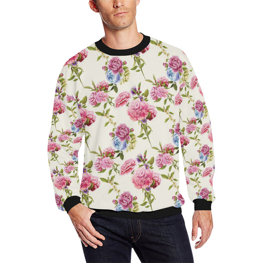 Carnations Pattern Print Design CN02 Men Long Sleeve Sweatshirt