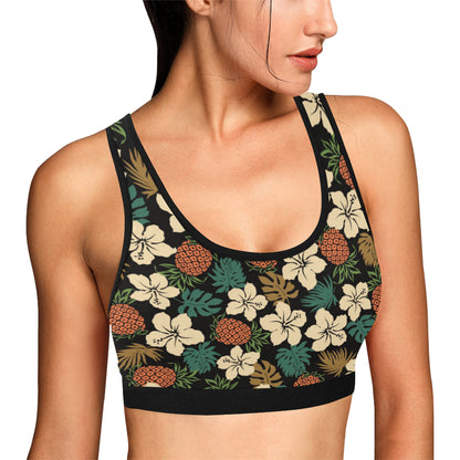 Hawaiian Themed Pattern Print Design H08 Sports Bra