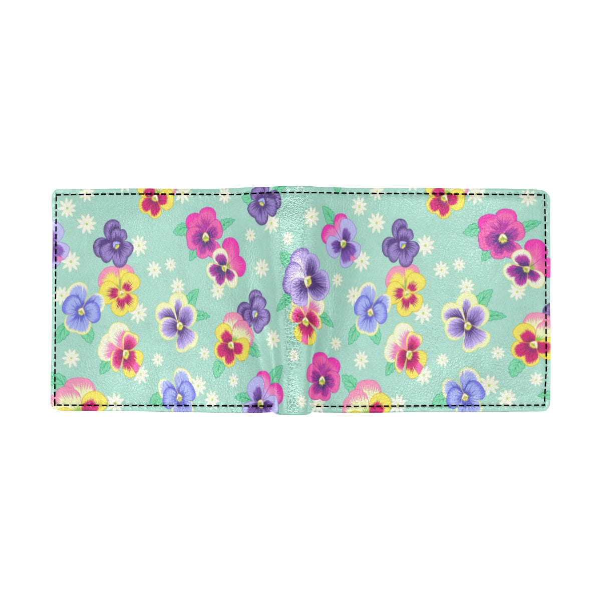 Pansy Pattern Print Design PS08 Men's ID Card Wallet