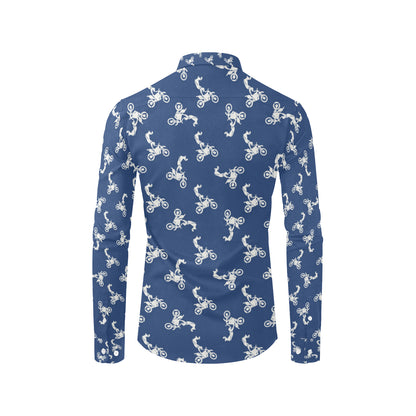 Motocross Pattern Print Design 01 Men's Long Sleeve Shirt