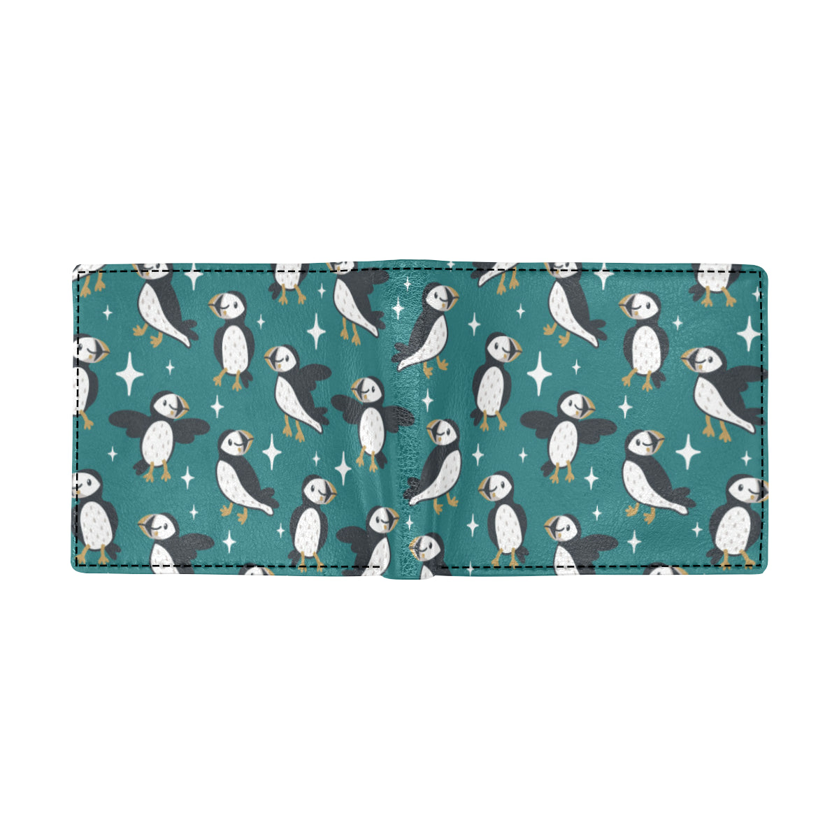 Puffin Pattern Print Design A05 Men's ID Card Wallet