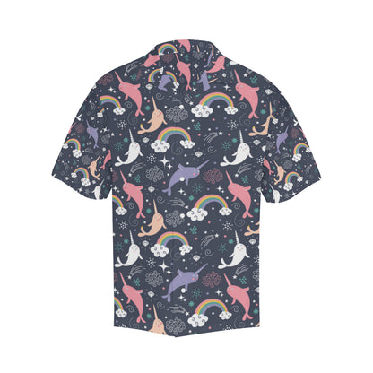 Narwhal Pattern Print Design 01 Men's Hawaiian Shirt