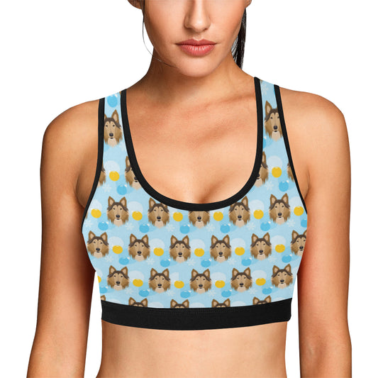 Collies Pattern Print Design 02 Sports Bra