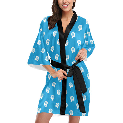 Psychology Pattern Print Design A03 Women's Short Kimono
